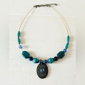 Color Blue Vintage Necklace